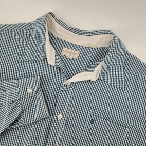 Stetson Mens 2XL Button Up Shirt Green Blue Checkered‎ Western